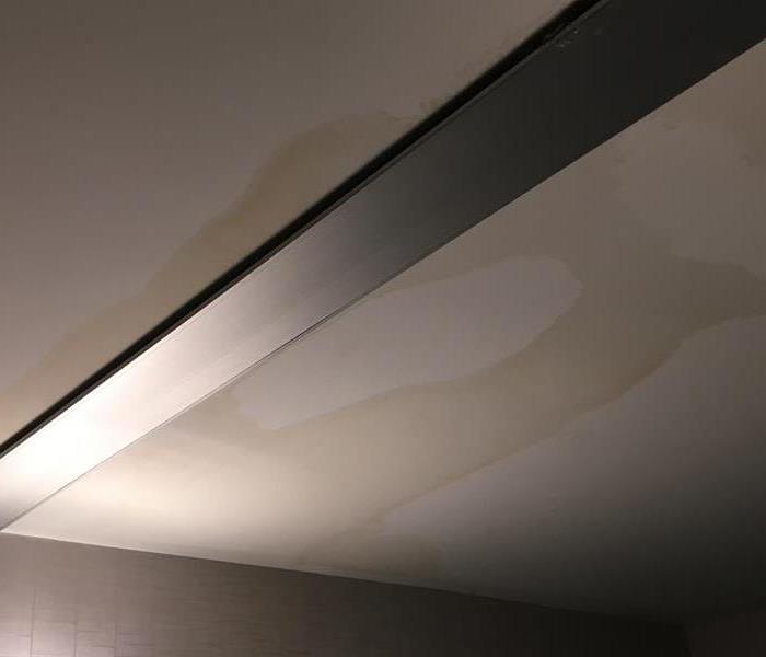 Hotel ceiling where the floor above flooded